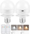 Rechargeable Light Bulbs with Remote Control, Battery Operated Light Bulbs with Timer, 3 Color Temperature, Dimmable Wireless Puck LED Bulb for Wa...