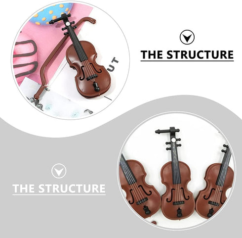 LUOZZY 40 Pcs Miniature Violin Model Tiny Violin Musical Instrument Dollhouse Mini Furniture Christmas Decoration...