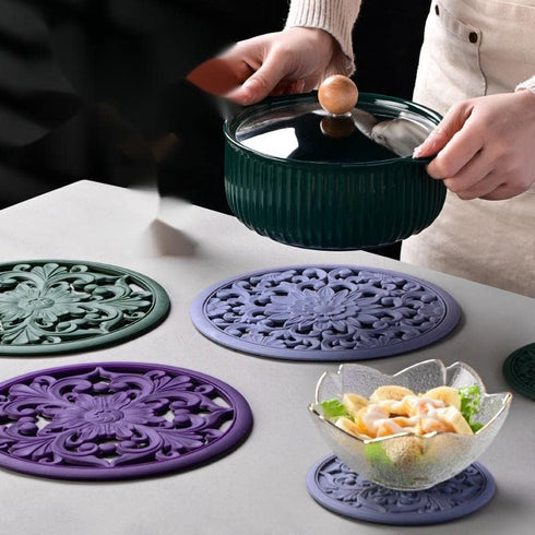Smithcraft Silicone Trivets for Hot Pots and Pans, Non Stick Hot Pad Pot Holders for Kitchen, Multi-use Heat Resistant Mat for Table and Counterto...