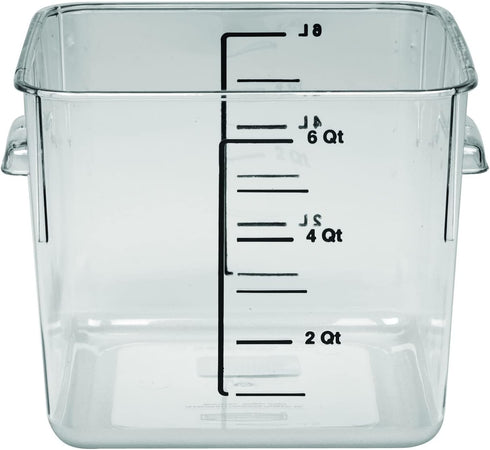 Rubbermaid Commercial Products, Space Saving Square Food Storage Container, 6 Quart, Clear, for Kitchen/Sous Vide/Meal Prep...