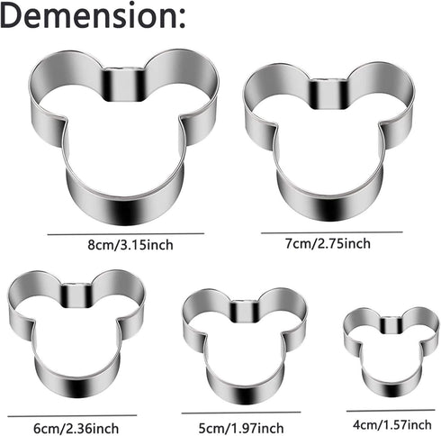 Mickey Love Heart Cookie Cutter, Pack of 5,Set of 2...