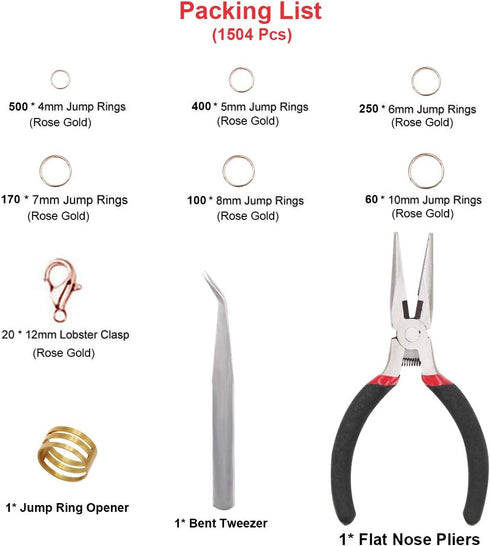 EuTengHao 1504pcs Open Jump Ring and Lobster Clasps Jewelry Repair Tools Jewelry Making Supplies Kit with Jewelry Making Accessories for Necklace ...
