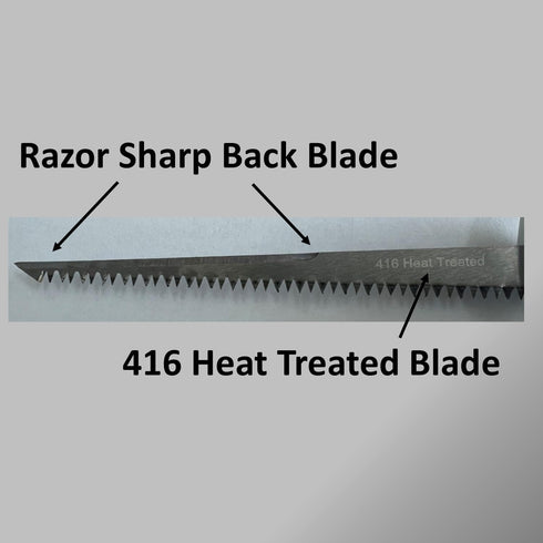 Keyfit Tools PROFESSIONAL Pumpkin Carving Knife Tool 416 Stainless Steel Double Sided Saw/Blade Adult Use Only Extra Sharp Heat Treated Blue Steel...
