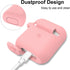 SATLITOG AirPods Case, Full Protective Silicone Cover for Apple AirPods 1&2 Wireless and Wired Charging Case, Pink...