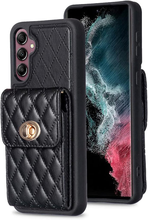 Asuwish Phone Case for Samsung Galaxy A14/M14 5G Wallet Cover with Credit Card Holder Slot Shoulder Crossbody Strap Long Lanyard Leather Cell Purs...