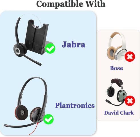 Plantronics Headset Ear Cushions Replacement Foam Ear Pads for Plantronics HW251N HW261N HW510 HW520 Blackwire C320 3210 3220 3320 Jabra PRO 920 B...