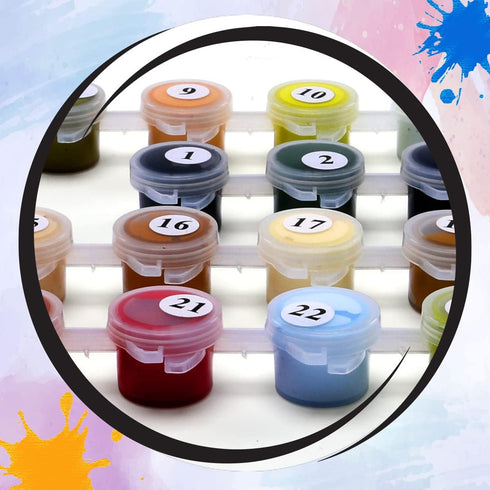Ledgebay Paint by Numbers Kit for Adults: Christmas Magic Paint by Number Kit – Full Set of Acrylic Replacement Paints – Vacuum Sealed for Freshne...