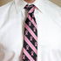 tiemart Pink Ribbon Breast Cancer Awareness Striped Tie in Black...