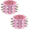 Multicolor PU Simulated Leather Silvert-tone Spikes Rivets Adjustable Buckle Bracelet, Pack of 2 PCs...