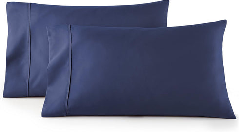 HC Collection King Pillow Cases Set of 2- Microfiber, Extra Soft Pillowcases - Easy Care & Machine Washable - Navy...