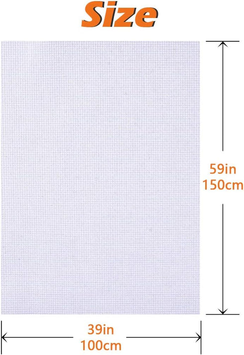 59 by 39-Inch Cross Stitch Fabric, 14 Count Big Size Classic Reserve Aida Cloth,White...