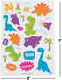 Dinosaur Sticker Sheets - 5"x7" | Assorted Colors and Designs | Pack of 24...