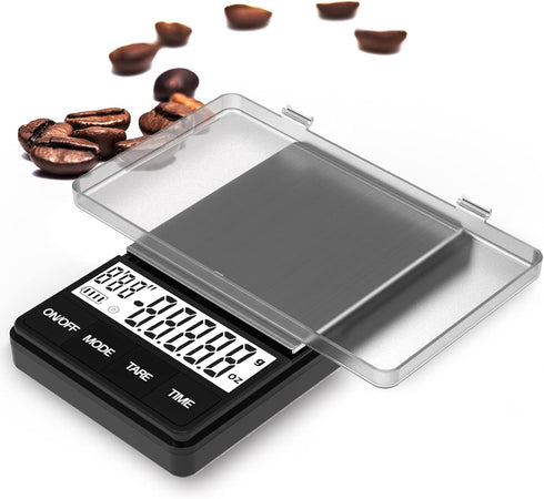 MAXUS Espresso Scale with Timer 1000g/0.1g Drip Coffee Scale, Small and Handy Barista Scale, Brew Drip Tray Coffee Scale, Backlit LCD for Fast and...