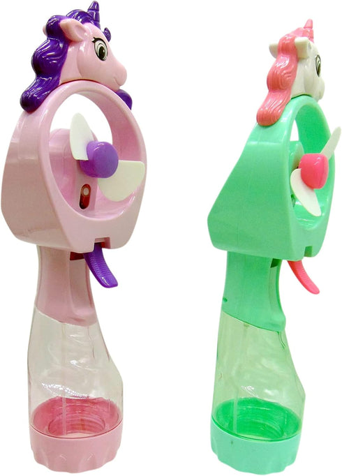 Unicorn Misting Spray Bottle Fan Kids Personal Cooling Mist Portable Handheld Humidifier Powered Fans with Mist for Girls, Set of 2...