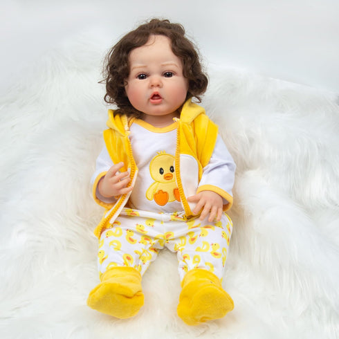 Reborn Baby Doll Clothes Yellow Duck Outfits for 16-18 Inch Baby Doll,17 Inch Reborn Newborn Baby Doll Clothes Accessories Girl & Boy...