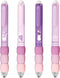 4 Pcs Erasable Gel Pens Cartoon Retractable Cute Purple Pens Soft Grip Pens 0.5mm Black Ink Pen Office School Pens Women Girls Boys Pens (Black In...