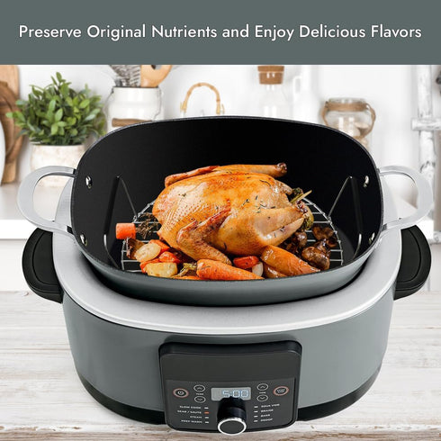 BYKITCHEN Roast and Steamer Rack Compatible with Ninja Foodi Possible Cooker Pro 8.5 Quart MC1000, MC1001, MC1010 Slow Cooker Crock, Ninja Possibl...