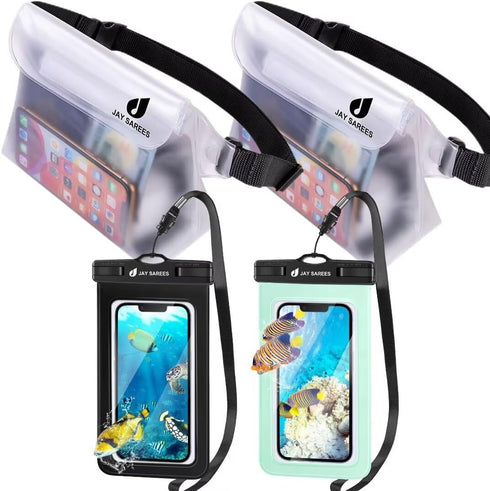 Waterproof Phone Pouch Fanny Pack, Cruise Essentials 4-Piece Set, Waterproof Bag for Beach Vacation Kayak Cruise Accessories,Waterproof Phone Case...