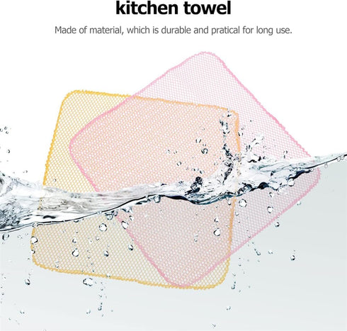 Premium Non-Scratch Scouring Pads - Heavy Duty Dish Scrubbers, Odorless & Long Lasting Mesh Dish Cloth - Replace Sponges - for Dish Washing Scurbs...