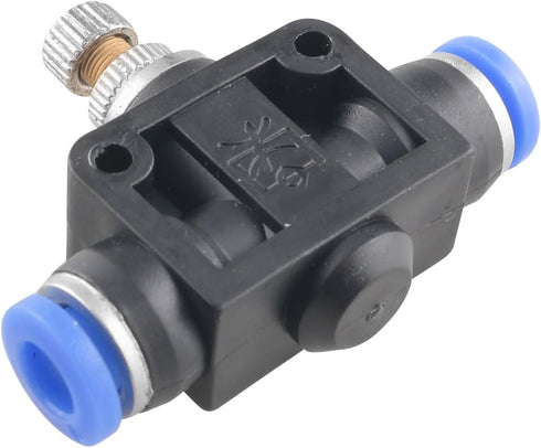 4PCS Air Flow Control Valve 6mm with Push-in Pneumatic Plastic Connector Rotatable PU Straight-through Throttle Speed Control Plate Elbow Manual V...