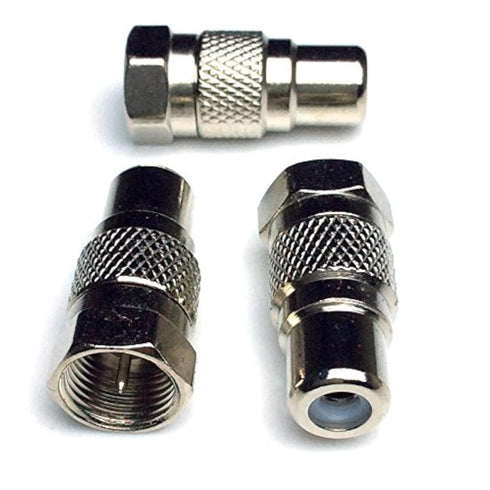 Cess F Type Male to RCA Female Connector Coupler Coax Cable Adapter Video - F Male to RCA Female (10 Pack)...