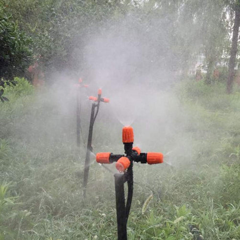 Garden Sprinklers Drip Sprinkler Head 5-Head Misting Spray Nozzle 360° Micro Irrigation System Fog Mist Cooling Nozzle Adjustable Closable Spray M...