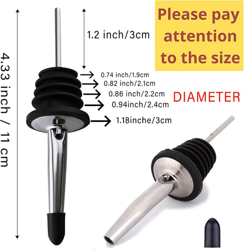 LanMa Olive Oil Spout Pourer, 2PCS Stainless Steel Liquor Bottle Pourers Spouts with Rubber Dust Caps...