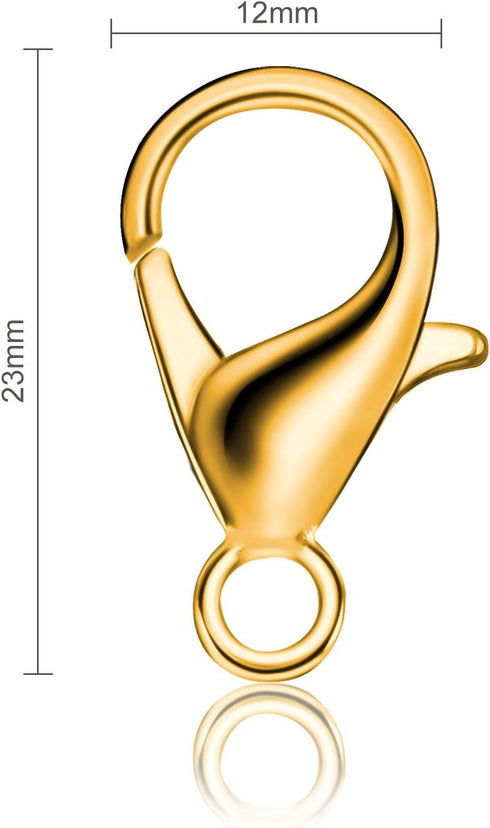 Syhood 100 Pcs Lobster Claw Clasp 0.91x0.47 Inch Large Lobster Claw Clasp Necklace Bracelet Fastener Hook DIY Jewelry Finding(2.3 x 1.3 Cm/ 0.91 x...