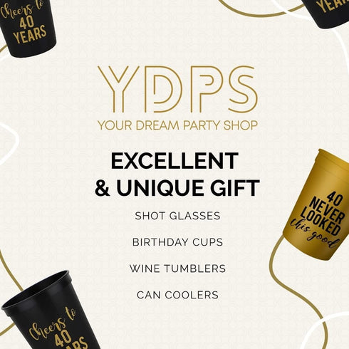 Your Dream Party Shop Cheers to 40 Years Birthday Cups- Gold 40 Never Looked So Good Cups, Set of 12, Black and Gold 40th Birthday Decorations for...