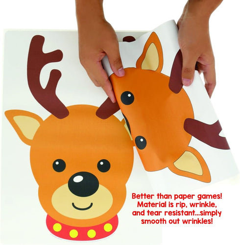 Stickamajigger Stick the Red Nose on the Reindeer Poster Game - Restickable Reusable...