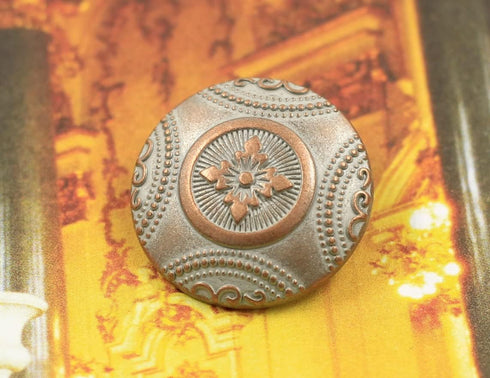 Bezelry 12 Pieces Rosette Pattern Metal Shank Buttons. 23mm (7/8 inch) (Copper White Patina)...