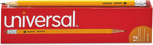 Universal UNV55400 HB #2 Woodcase Pencil - Black Lead/Yellow Barrel (1-Dozen)...