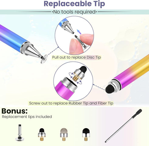 Stylus Pen, Big Diamond Multi-Tips Stylus Pens for Touch Screens Capacitive Stylus Universal Stylist Pen for for iPad iPhone and All Other Tablets...