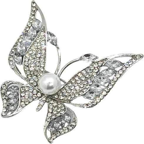 Brooches for Women Pearl Butterfly Brooch Pins for Women Fashion Clothes Broches Para Ropa De Mujer Masterpiece Broach Silver...