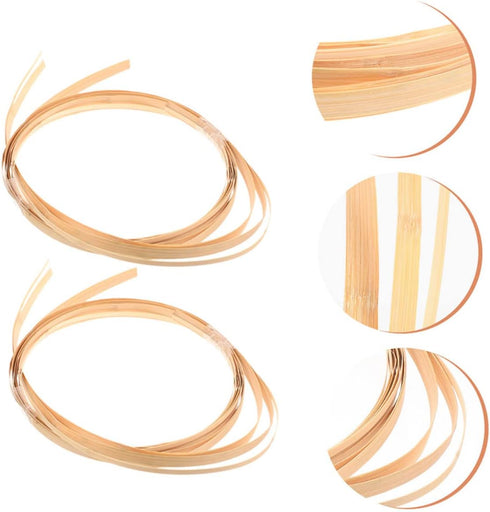 KALLORY 2 Material Rattan Basket Weaving Material Wicker Repair Kit Wide Strips Flat Coil Home Reeds Hand Decor Furniture DIY Reeds Supplies Mayo...