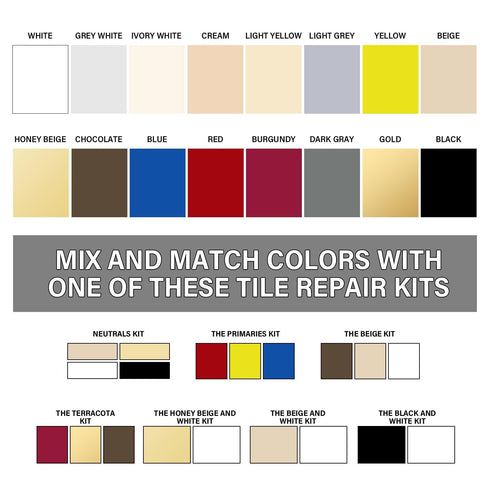 Tile Repair Kit, Ceramic Tile Repair Kit(Cream), Ceramic Repair Kit, Ceramic Tile Repair Filler - Quickly Fix Tile Chips, Cracks and Holes. for Ce...