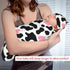 Cow Print Baby Stuff Pink Baby Newborn Swaddling Blanket with Beanie Hat Set, Baby Stuff Newborn Receiving Blanket for Baby Boy Girl Swaddles Wrap...