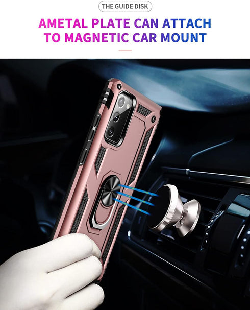 for Samsung Galaxy Note 20 Case, Note20 5G Case with HD Screen Protectors, Military-Grade Metal Ring Holder Kickstand 15ft Drop Tested Shockproof ...