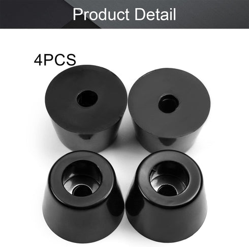 MroMax 4Pcs Rubber Feet Round Furniture Pads 1.42" W x 0.98" H Non Slip Bumper Feet Conical Recessed Protection for Furniture, Electronics and Cut...
