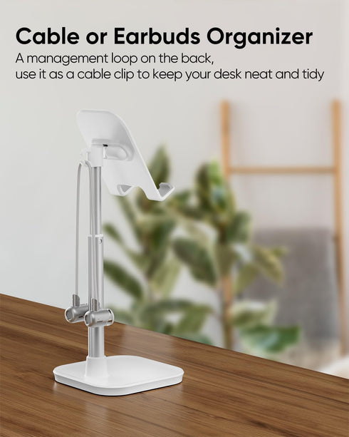 Cell Phone Stand, Height Adjustable Phone Stand for Desk, Desktop Phone Holder Cradle Compatible with iPhone, Pro Max, Galaxy, and All Mobile Phon...