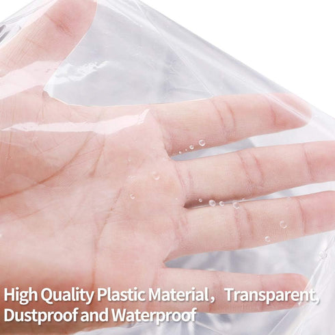 20 Packs Clear Plastic Clothes Covers 47inch Garment Bags for Hanging Clothes Dry Cleaning Hanging Dust Proof Garment Bags Clear Clothes Covers fo...