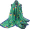 Fashion Women Silk Scarf Long Large Peacock Feather Print Wrap Shawl Scarves Headscarf...