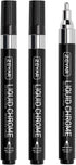 ZEYAR Liquid Chrome Marker Paint Marker, Shiny Silver Pen for smooth surfaces, High-gloss display effects, Medium Point, set of 3...