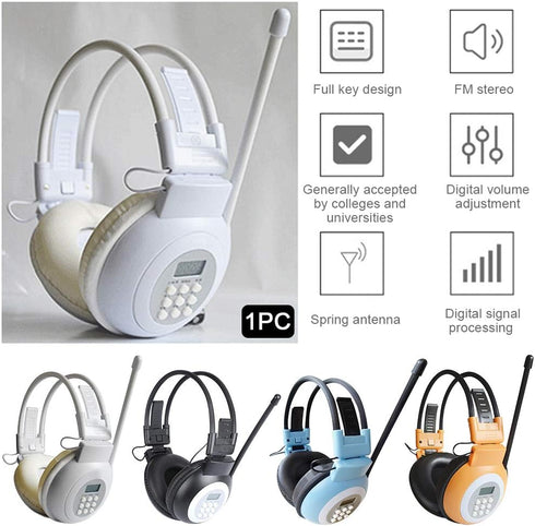 Headphone Radio,Portable FM Radio Headphones with LCD Display Noise Reduction Ear Muffs,FM Receiver Headphones,Wireless Headset with Radio for Wal...
