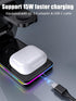 Wireless Charging Station for Apple Mag-Safe Charger, 3 in 1 Mag-Safe Charger Stand for iPhone 15 Pro Max/14/13/12, Foldable Mag-Safe Nightstand C...