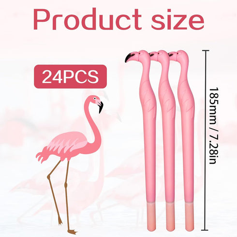 24PCS Flamingo Gel Pens,Cute Pink Cartoon Animal Pens,Suitable for Students Teachers School Office Supplies,Party favours, birthday gifts and more...