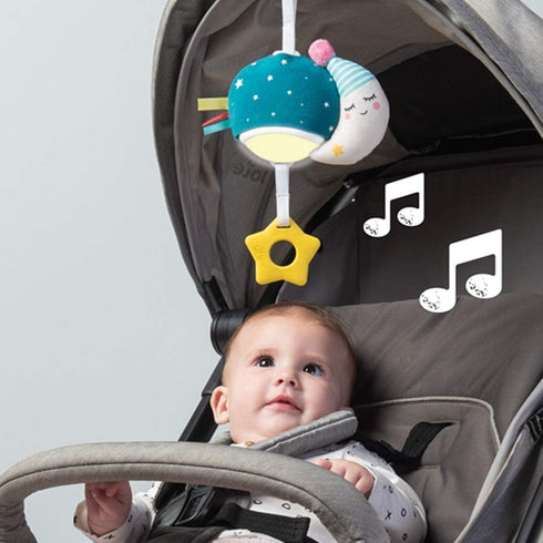 Taf Toys Musical Mini Moon, On-The-Go Pull Down Hanging Music and Lights Infant Toy | Parent and Baby’s Travel Companion, Soothe Baby, Keeps Baby ...
