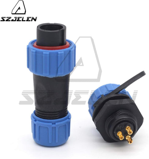 SP13 2pin/3pin/4pin/5pin/6pin/7pin/ 9pin Waterproof Aviation Cable Wire Connectors Plug Socket,IP67 Electrical Cable Connector (3pin, Panel Mount-...