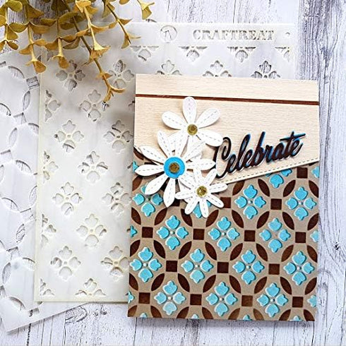 CrafTreat Lattice Layered Stencils for Painting on Wood, Canvas, Paper, Fabric, Floor, Wall and Tile - 2 Step Lattice Flower - 6x6 Inches - Reusab...