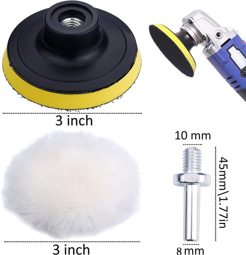 Augshy Polishing Pad, 31 Pcs 3 Inch Polishing Pad Kit, 3 Inch Buffing Pads for Drill Adapter Car Auto Polisher...